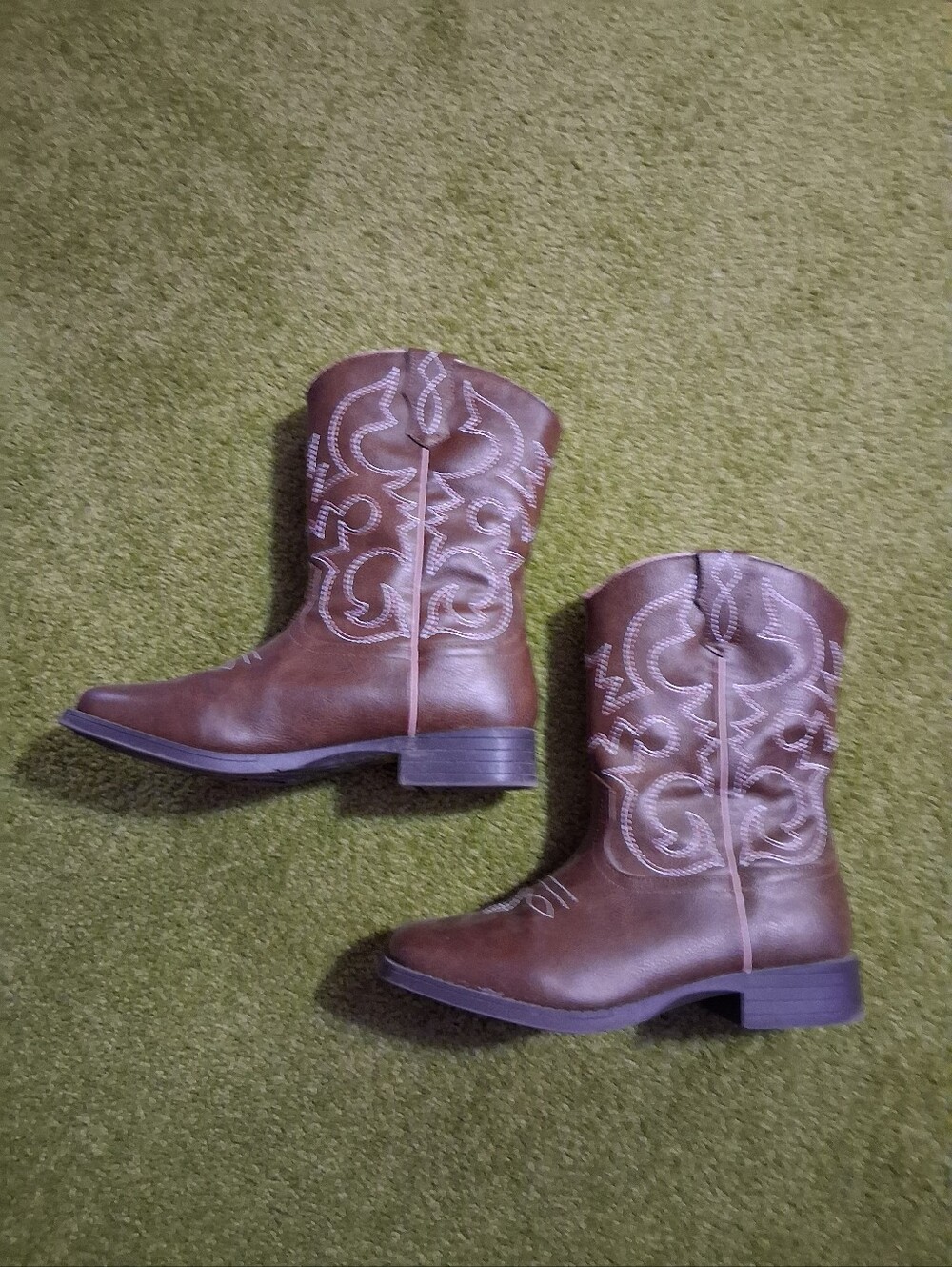 Wonder Nation Brown Western Mid-Calf Boots Size 5 Junior